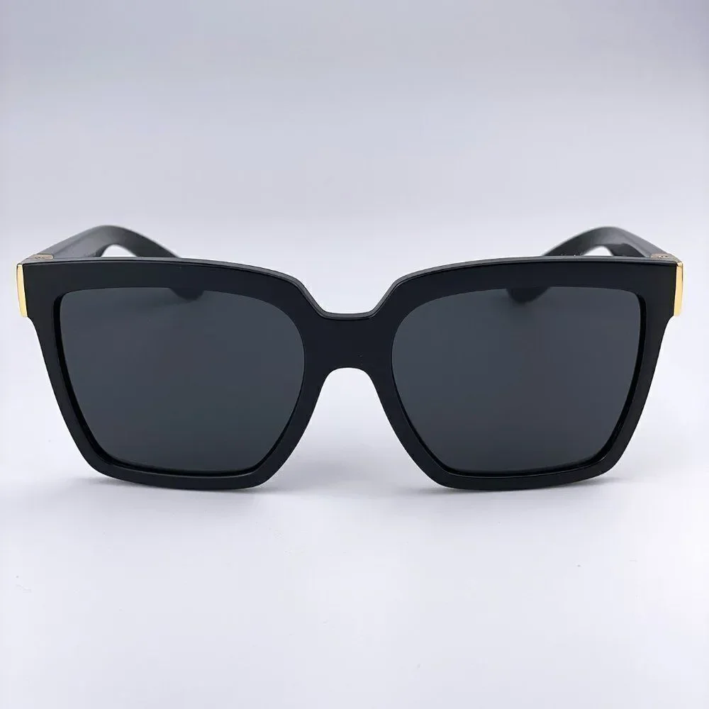 SALE! NEW D&G DG6165  501/87 Black Dark Gray Square Women Sunglasses